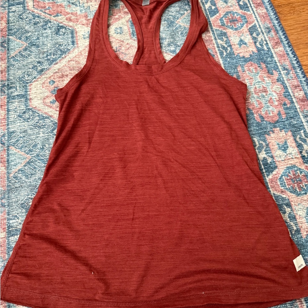 Vuori Red Racerback Tank Top with Scoop Neckline